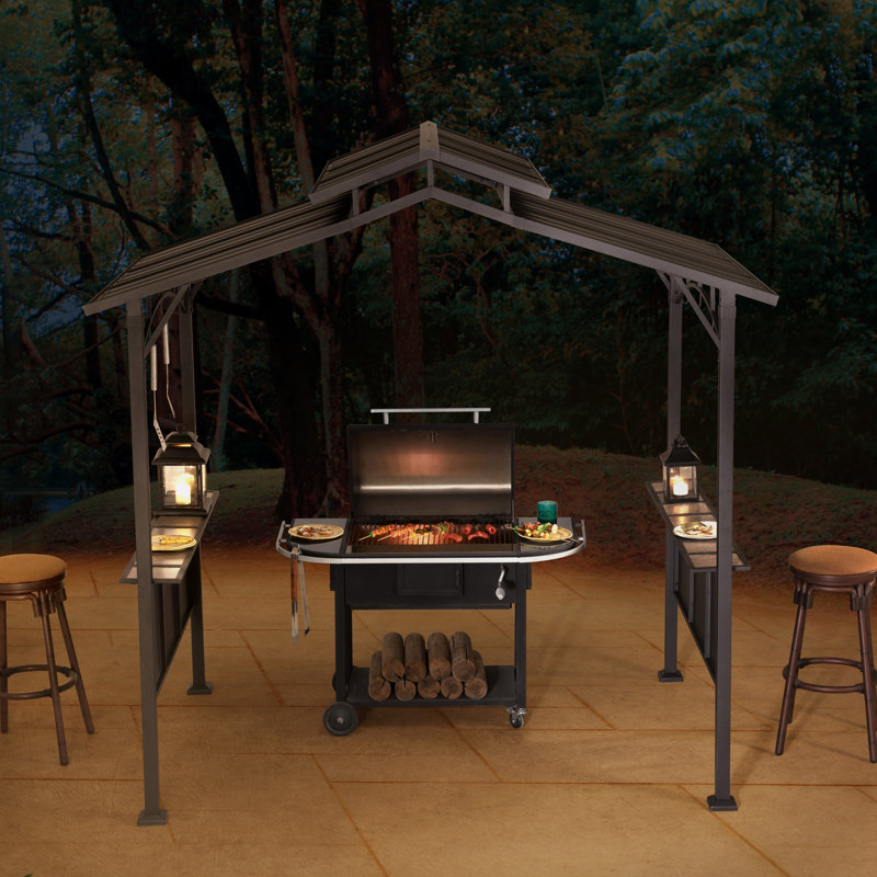 Sunjoy Kent 8 Ft. W x 5 Ft. D Steel Grill Gazebo & Reviews | Wayfair